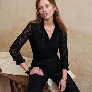 Sézane Chemise Loulou lace top